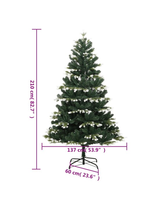 Umělý sklápěcí vánoční stromek se sněhem 210 cm
