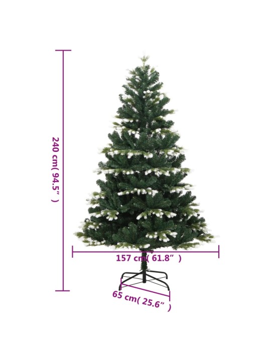 Umělý sklápěcí vánoční stromek se sněhem 240 cm