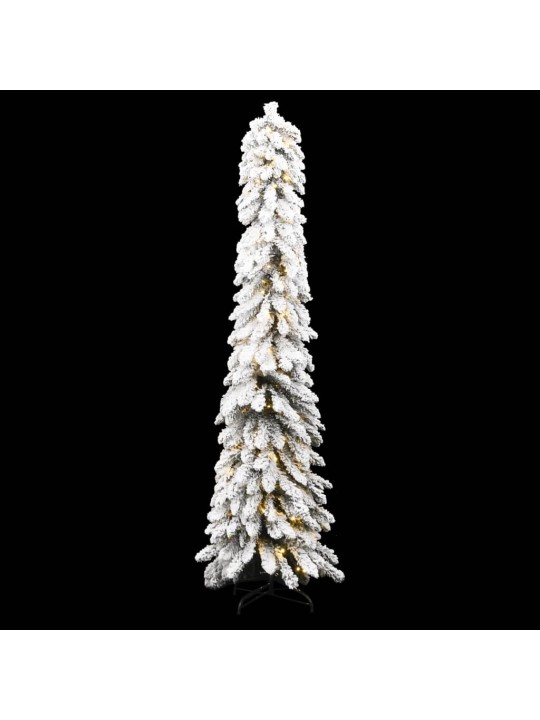 Umělý vánoční stromek s LED osvětlením zasněžený 130 LED 210 cm