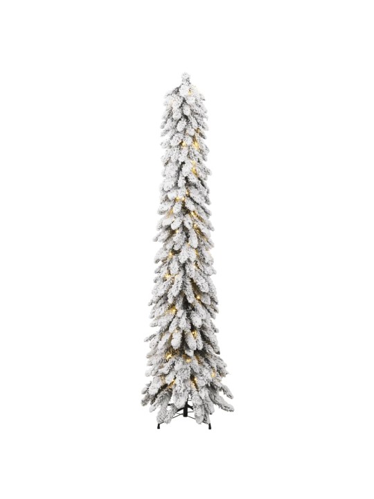 Umělý vánoční stromek s LED osvětlením zasněžený 130 LED 210 cm