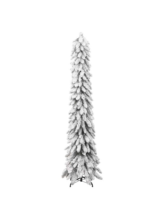 Umělý vánoční stromek s LED osvětlením zasněžený 130 LED 210 cm