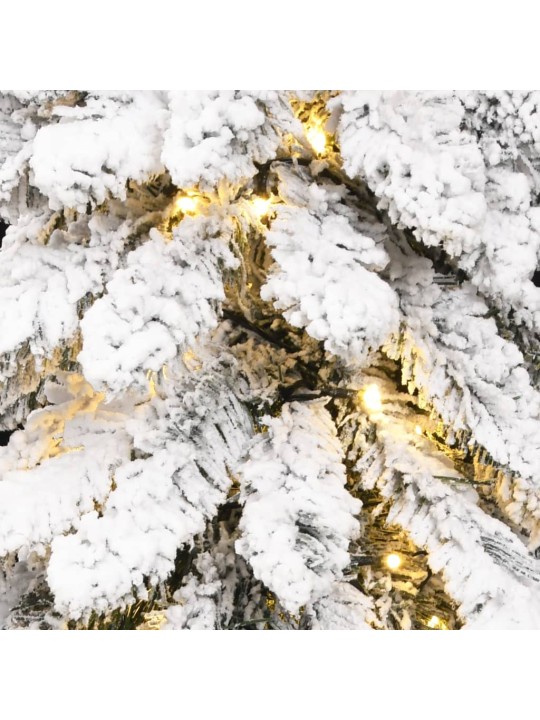 Umělý vánoční stromek s LED osvětlením zasněžený 130 LED 210 cm