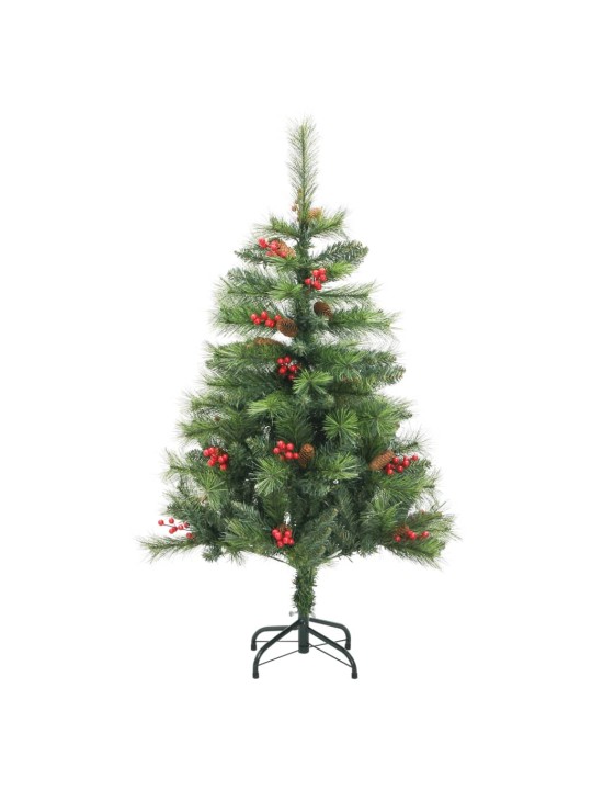 Umělý sklápěcí vánoční stromek s šiškami a bobulemi 150 cm