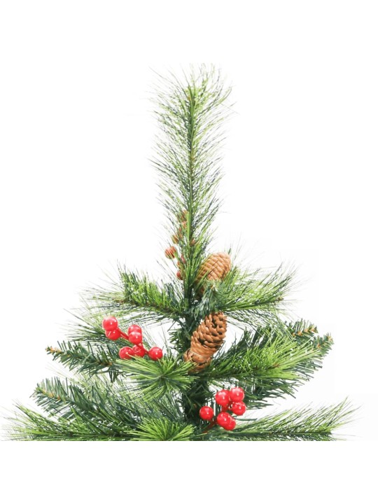 Umělý sklápěcí vánoční stromek s šiškami a bobulemi 150 cm