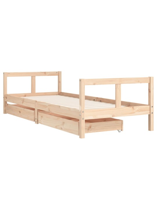 Dětská postel se zásuvkami 80 x 200 cm masivní borové dřevo