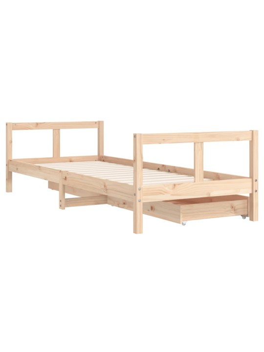 Dětská postel se zásuvkami 80 x 200 cm masivní borové dřevo