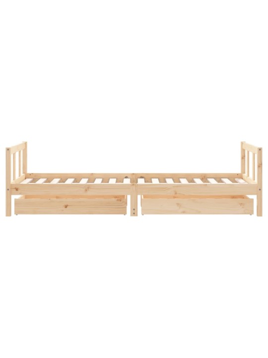 Dětská postel se zásuvkami 90 x 200 cm masivní borové dřevo