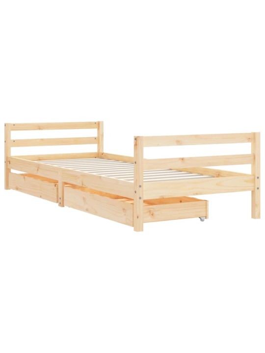 Dětská postel se zásuvkami 80 x 200 cm masivní borové dřevo