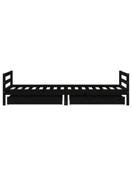 Dětská postel se zásuvkami černá 80x200 cm masivní borové dřevo