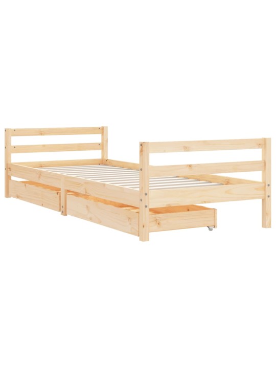 Dětská postel se zásuvkami 90 x 200 cm masivní borové dřevo