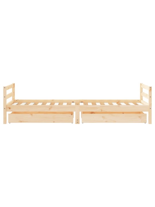 Dětská postel se zásuvkami 90 x 200 cm masivní borové dřevo