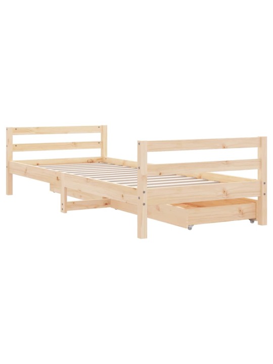 Dětská postel se zásuvkami 90 x 190 cm masivní borové dřevo