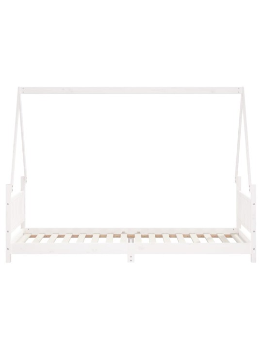 Dětská postel bílá 80 x 200 cm masivní borové dřevo