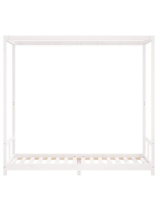Dětská postel bílá 80 x 200 cm masivní borové dřevo