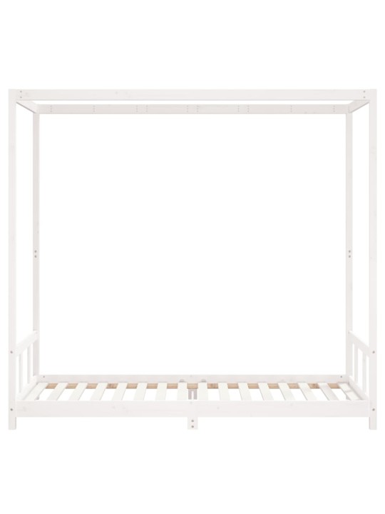 Dětská postel bílá 90 x 200 cm masivní borové dřevo