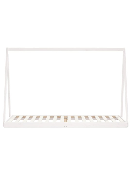 Dětská postel bílá 80 x 200 cm masivní borové dřevo