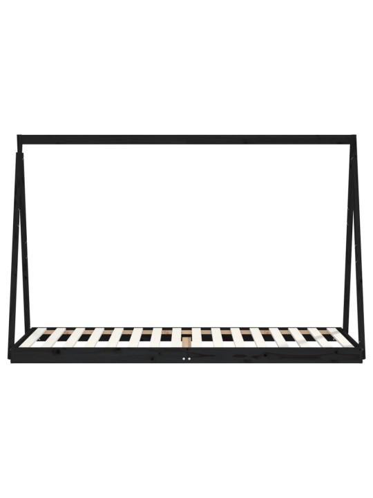 Dětská postel černá 80 x 200 cm masivní borové dřevo