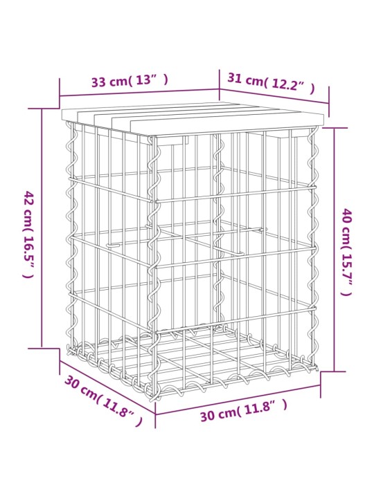 Zahradní lavice gabionový design 33x31x42 cm masivní douglaska