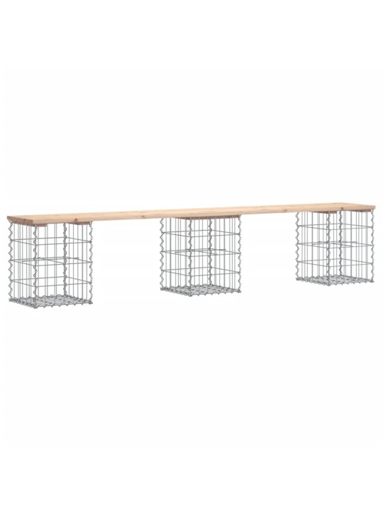 Zahradní lavice gabionový design 203x31x42 cm masivní borovice