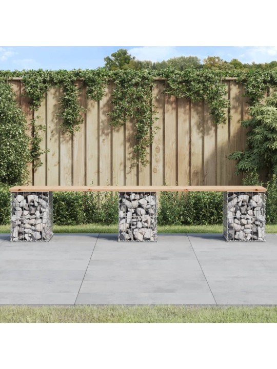 Zahradní lavice gabionový design 203x31x42 cm masivní borovice