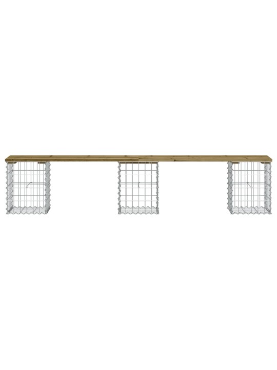 Zahradní lavice gabionový design 203 x 31 x 42 cm borové dřevo
