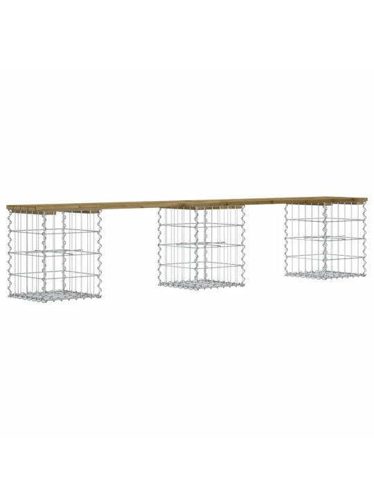 Zahradní lavice gabionový design 203 x 31 x 42 cm borové dřevo