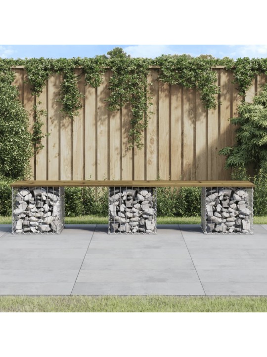 Zahradní lavice gabionový design 203 x 31 x 42 cm borové dřevo