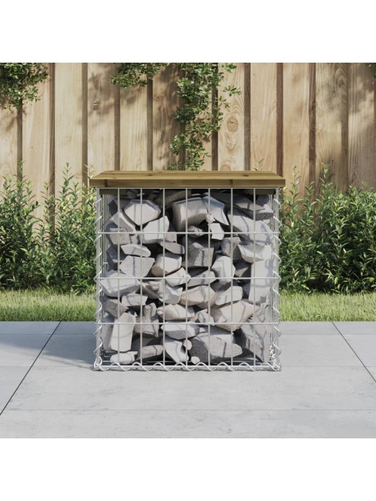 Zahradní lavice gabionový design 43 x 44 x 42 cm borové dřevo