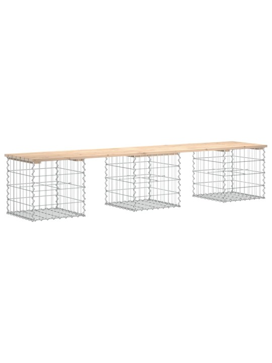 Zahradní lavice gabionový design 203x44x42 cm masivní borovice