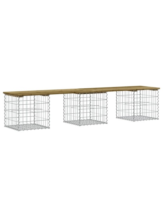 Zahradní lavice gabionový design 203 x 44 x 42 cm borové dřevo
