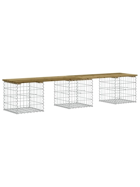 Zahradní lavice gabionový design 203 x 44 x 42 cm borové dřevo