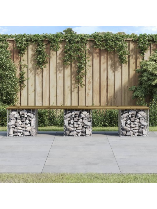 Zahradní lavice gabionový design 203 x 44 x 42 cm borové dřevo