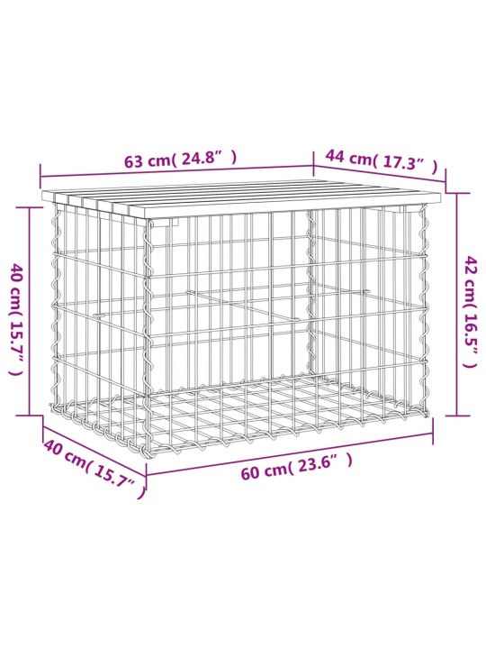 Zahradní lavice gabionový design 63x44x42 cm masivní douglaska