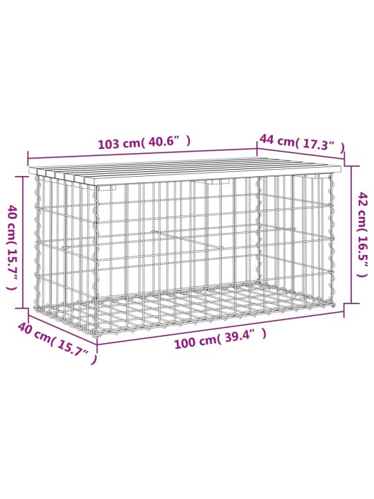Zahradní lavice gabionový design 103x44x42 cm masivní douglaska