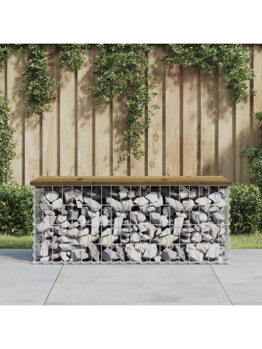 Zahradní lavice gabionový design 103 x 44 x 42 cm borové dřevo