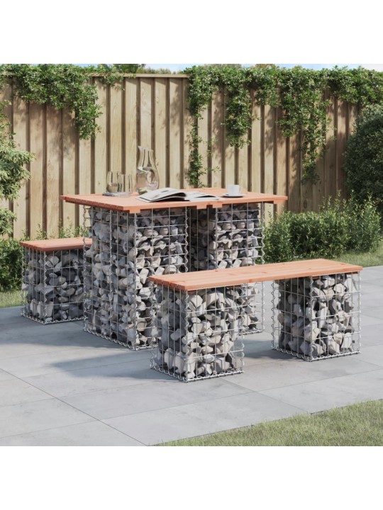Zahradní lavice gabionový design 100x70x72 cm masivní douglaska