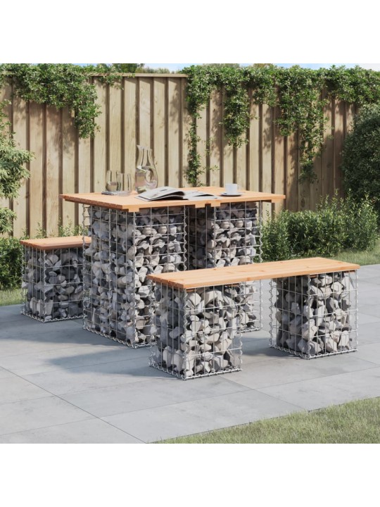 Zahradní lavice gabionový design 100x70x72 cm masivní borovice