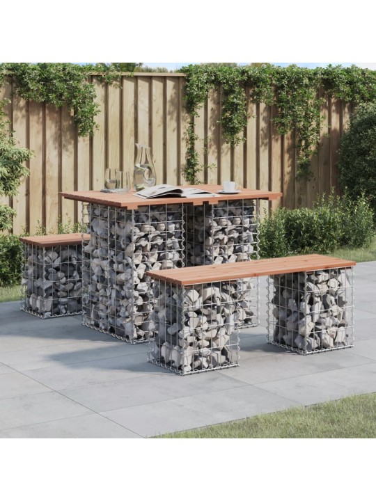Zahradní lavice gabionový design 100x70x72 cm masivní douglaska