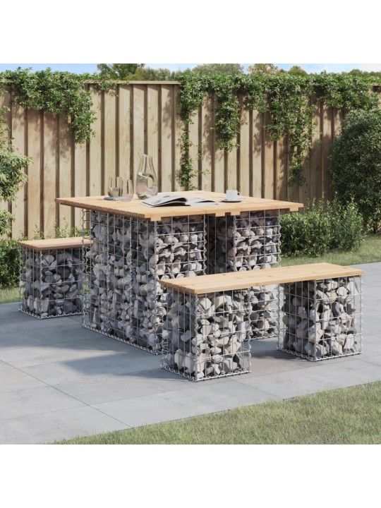 Zahradní lavice gabionový design 100x102x72 cm masivní borovice