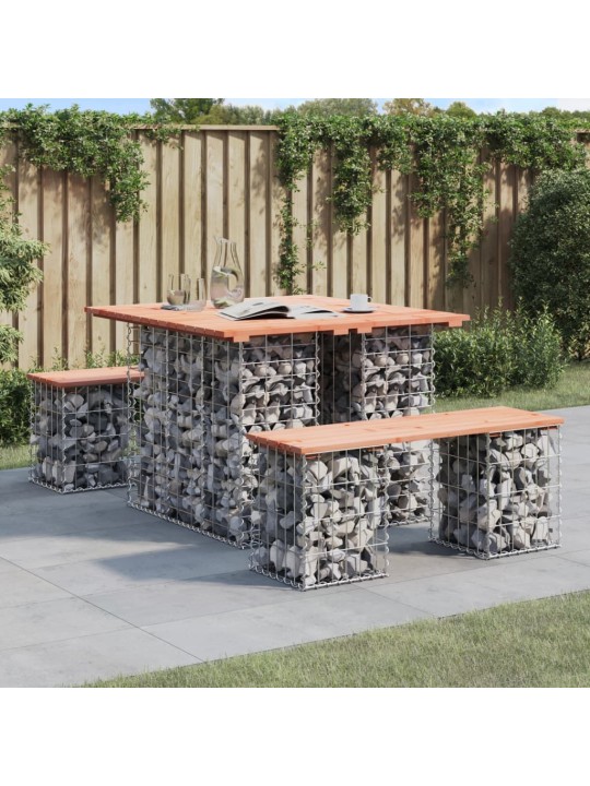 Zahradní lavice gabionový design 100x102x72cm masivní douglaska