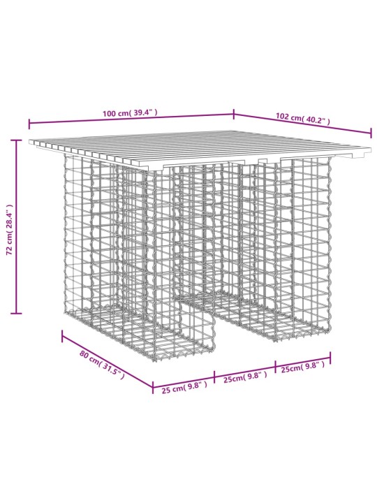 Zahradní lavice gabionový design 100x102x72cm masivní douglaska