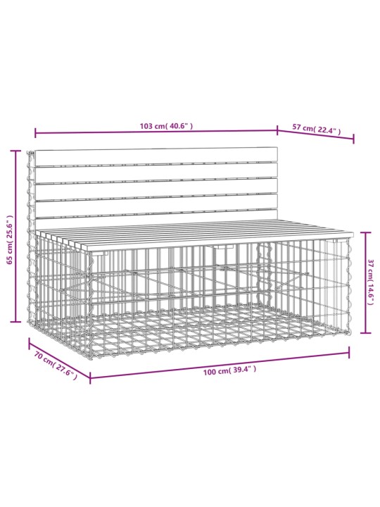 Zahradní lavice gabionový design 103x70x65 cm masivní douglaska