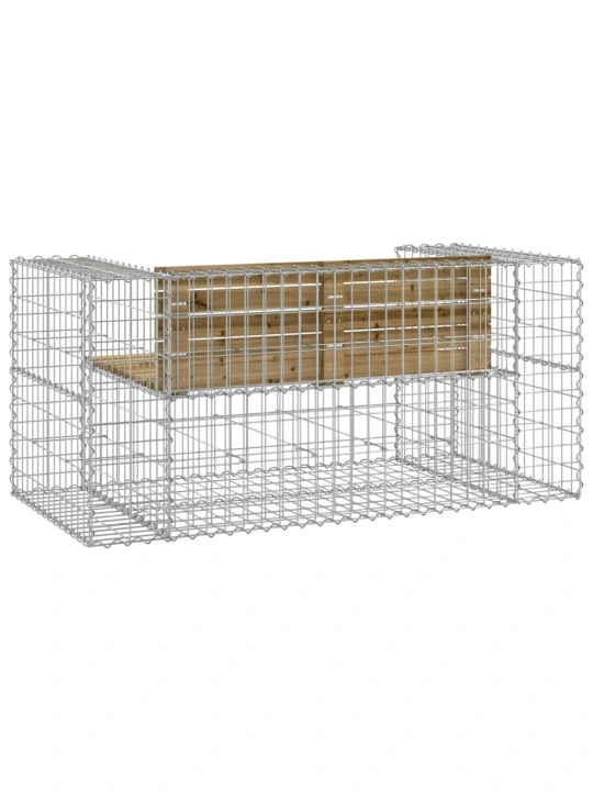 Zahradní lavice gabionový design 143x71x65,5 cm borové dřevo