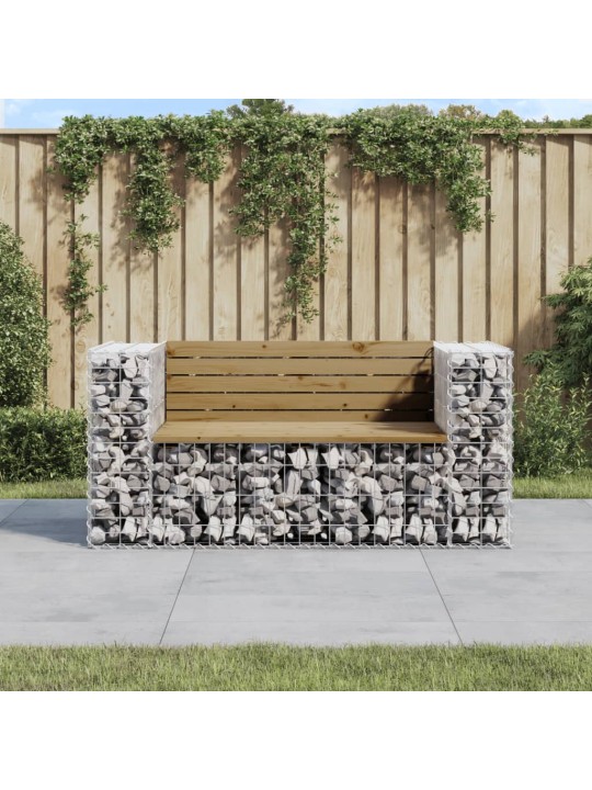 Zahradní lavice gabionový design 143x71x65,5 cm borové dřevo