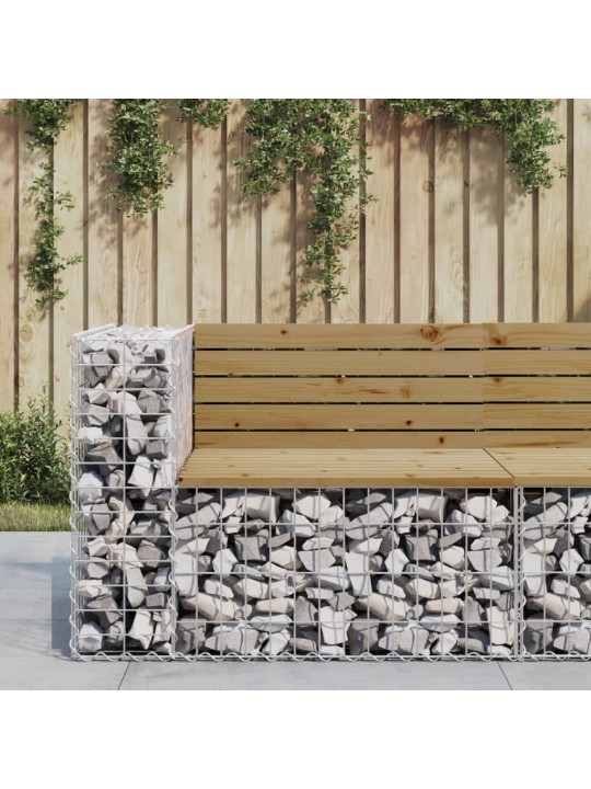 Zahradní lavice gabionový design 92 x 71 x 65,5 cm borové dřevo