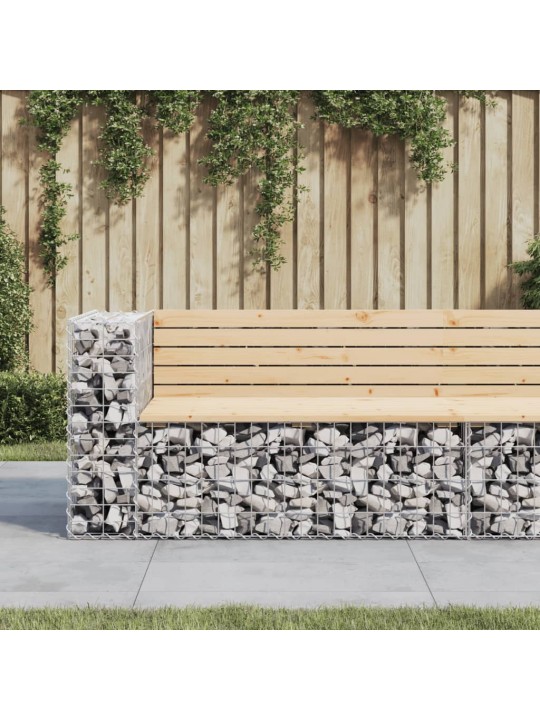 Zahradní lavice gabionový design 122x71x65,5cm masivní borovice