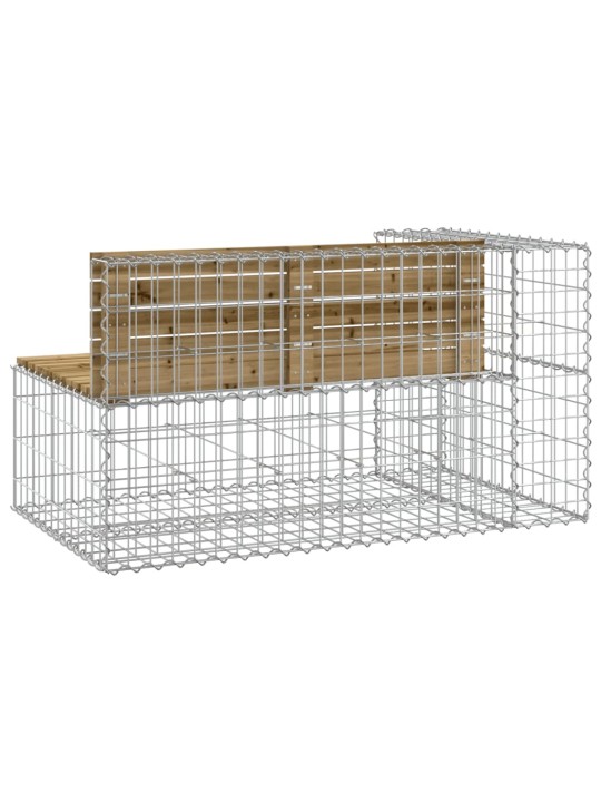 Zahradní lavice gabionový design 122x71x65,5 cm borové dřevo