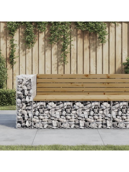 Zahradní lavice gabionový design 122x71x65,5 cm borové dřevo