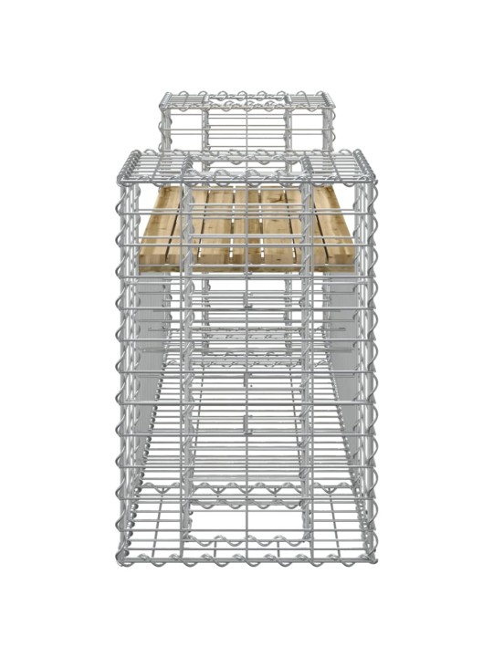 Zahradní lavice gabionový design 183x41x60,5 cm borové dřevo