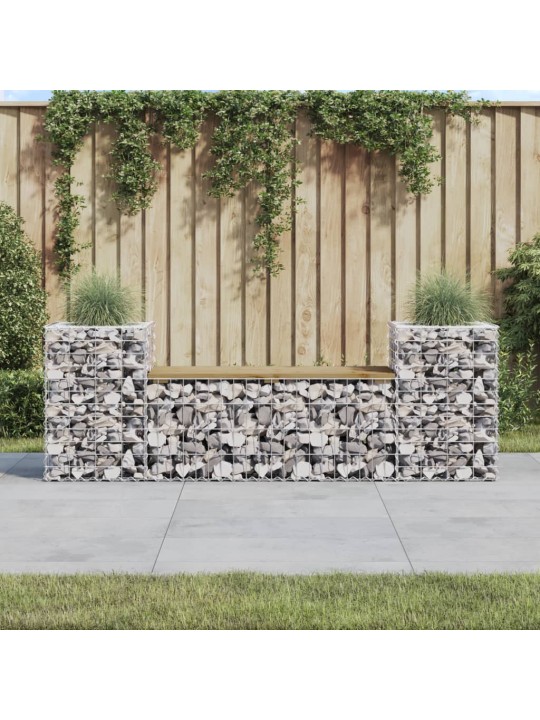 Zahradní lavice gabionový design 183x41x60,5 cm borové dřevo